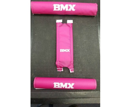 Vintage BMX Grips Pad Set Old School Pink Handlebar & Frame